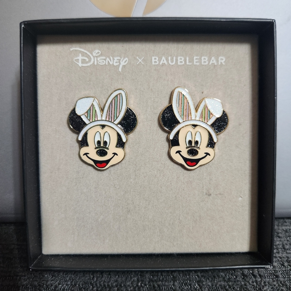 NWOT Baublebar X Disney Mickey Mouse Easter Bunny Earrings